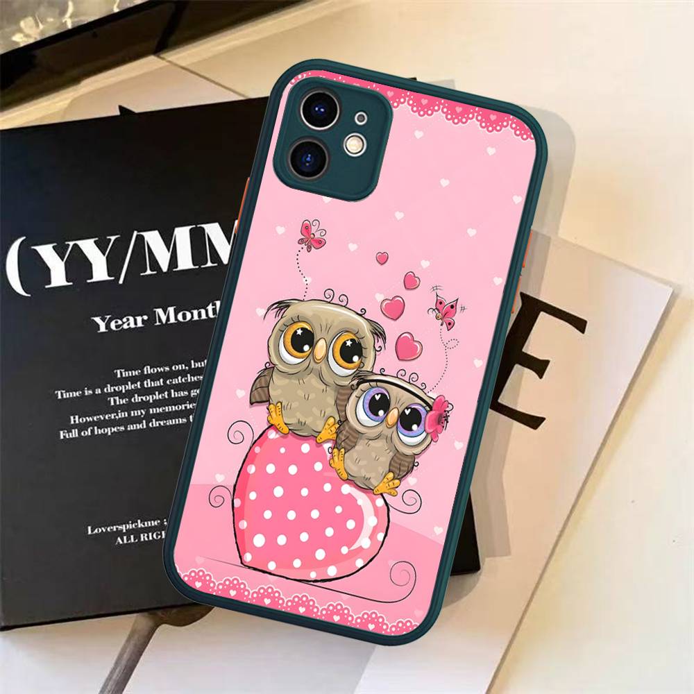 Cartoon Cute Owl For Silicone Matte Phone Case For IPhone 16 Pro Max 15 14 13 12 11 X XS MAX