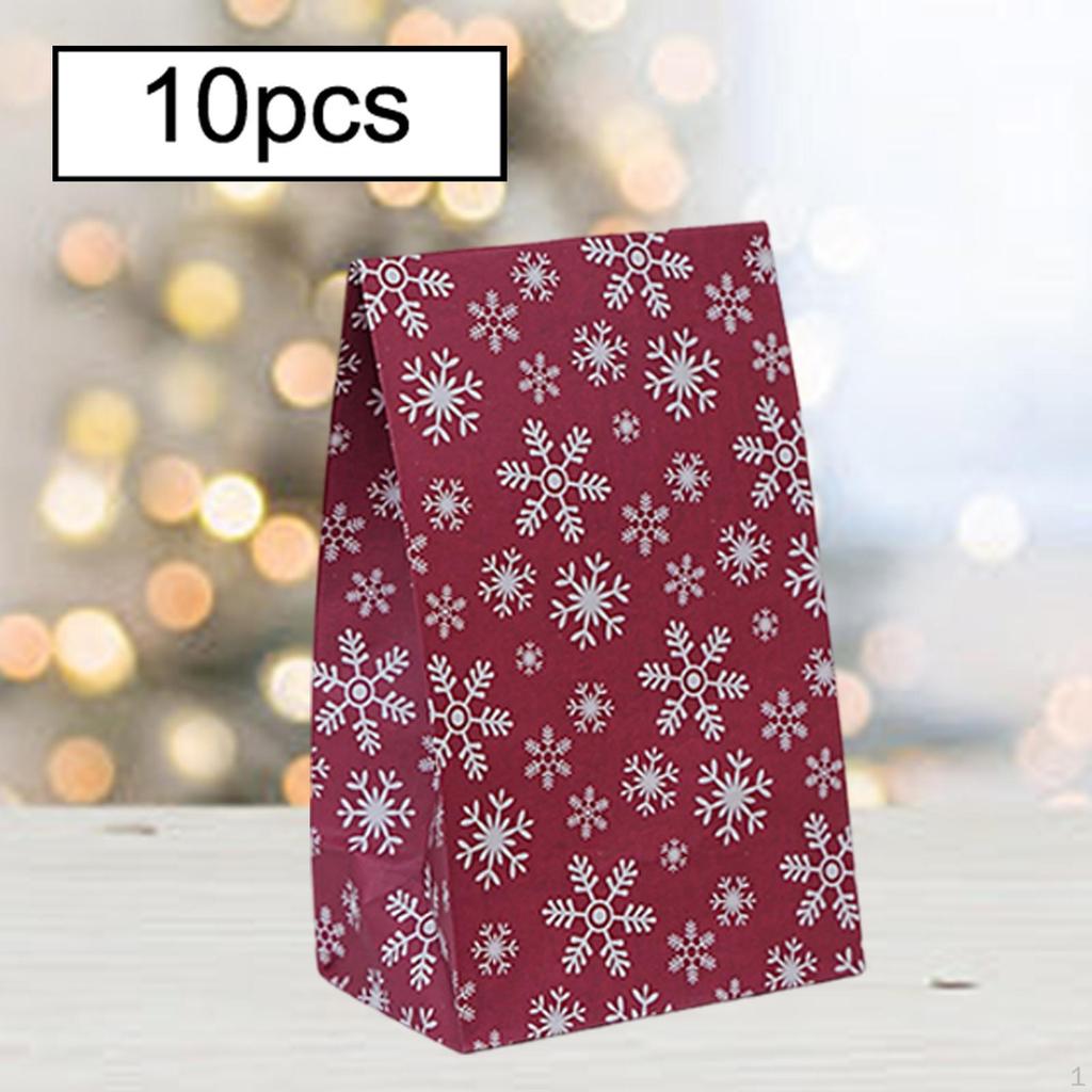 10 Pieces Christmas Gift Bag Food Packing Bags Sweets Pastry for Birthday Party Decor
