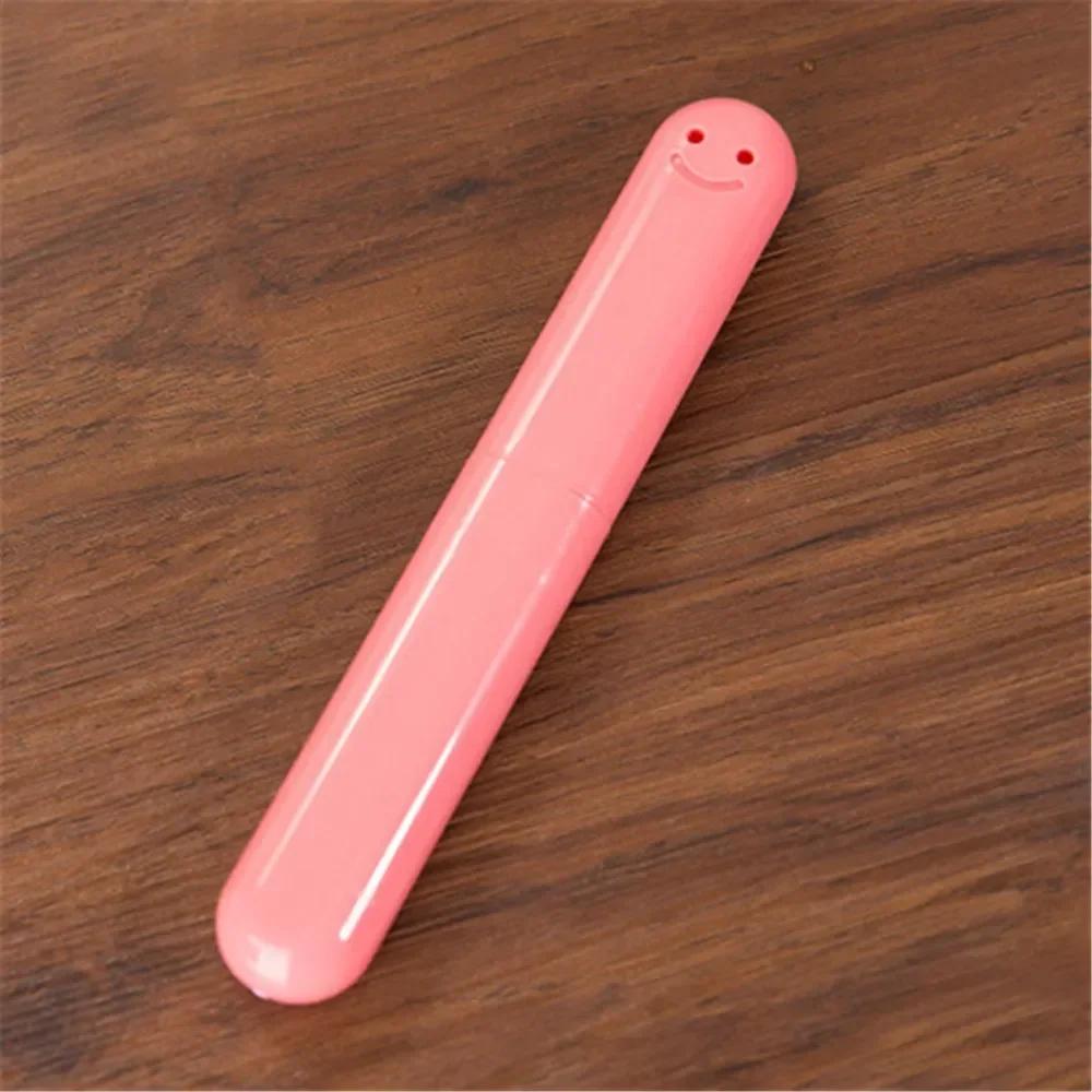 

Дорожный футляр для зубной щетки, туба-чехол для зубной щетки, походный, для кемпинга, бокс-держатель для зубной щетки, пылезащитный органайзер для зубной щетки 20X3cm розовый