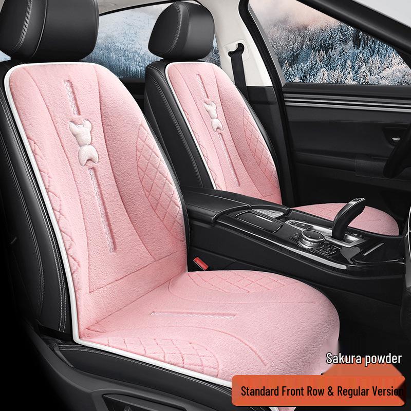 SF Rabbit Plush Heating Pad Car Seat Cushion - Bear Cartoon Winter Warmth Interior Supplies