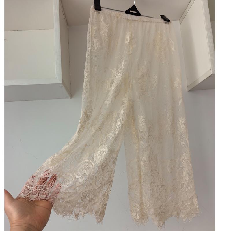 Women's Winter Velvet Lace Qipao Hanfu Pants: Breathable, Anti-Exposure Base Layer Pajamas