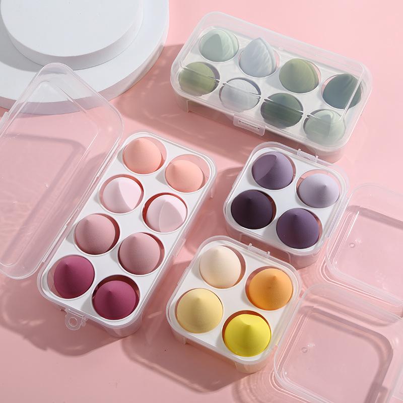 4pc/8pc Soft Makeup Sponge Dry Wet Dual Use Cosmetic Puff Foundation Concealer Highlight Blender Make Up Beauty Tool Accessories
