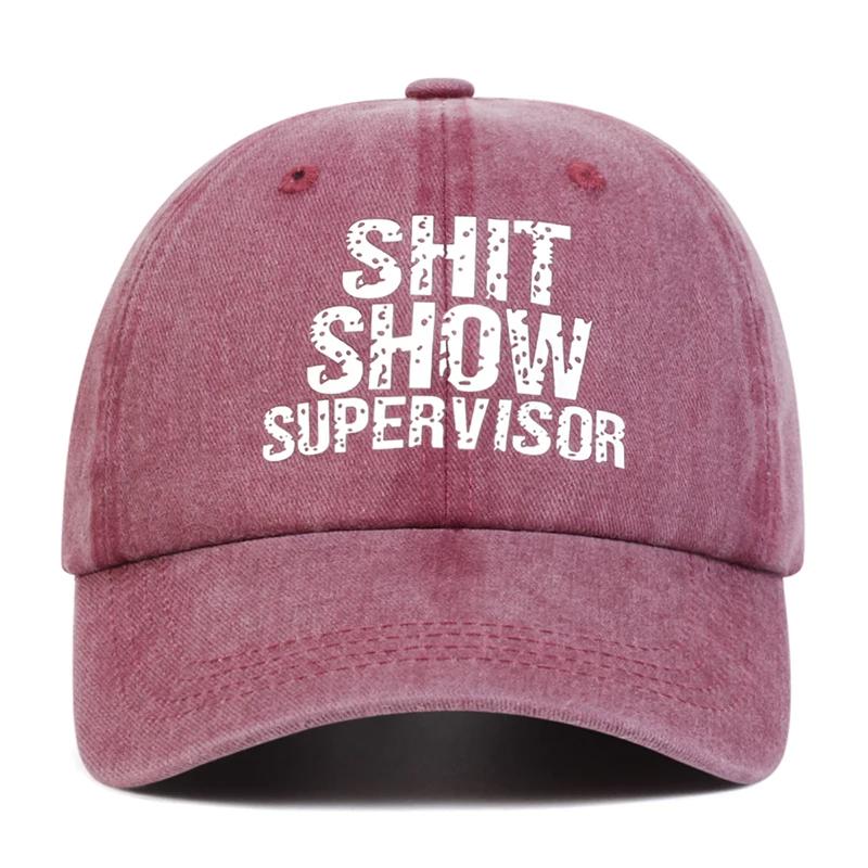Unisex SHIT SHOW SUPERVISOR Print Wash Baseball Caps Spring and Autumn Outdoor Adjustable Casual Hats Sunscreen Hat Sports Cap