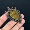 Green Opal 999 Copper Wire Wrapped Pendant, Handmade Gemstone Jewelry Pendant Gift For Birthday