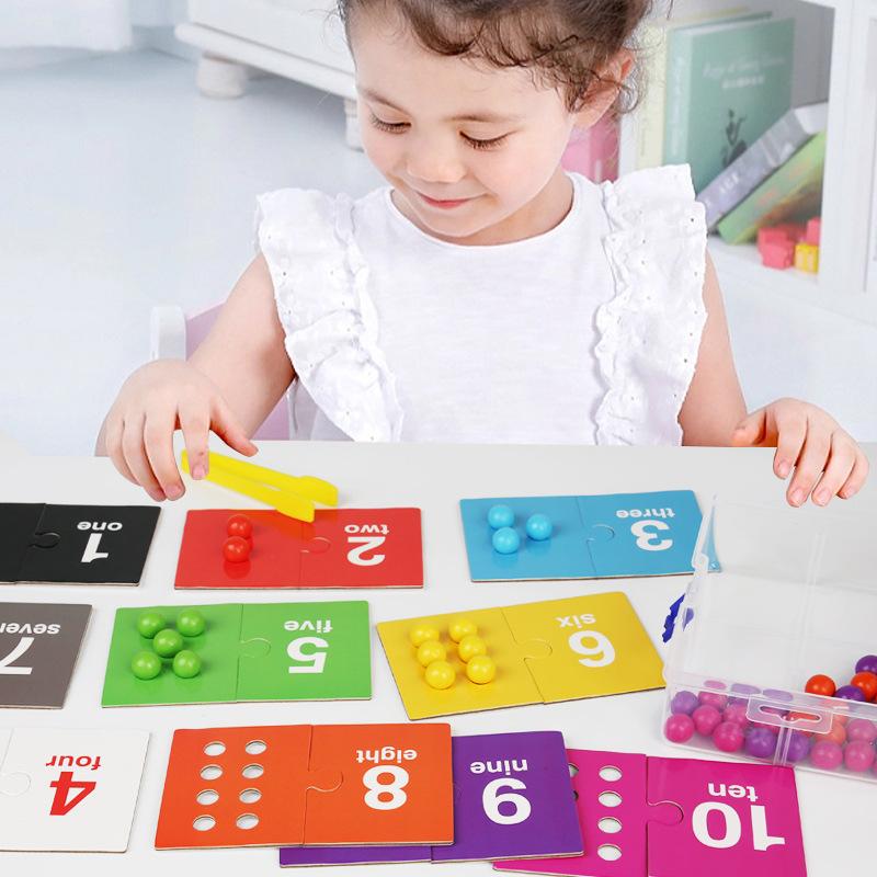 Wooden Early Childhood Children'S Test Tube Clip Beads Color Cognition Parent-Child Interaction Exercise Hand-Eye Coordination Educational Toys