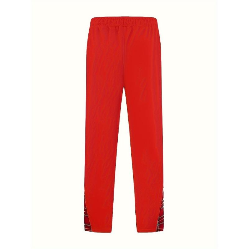 Men's Casual Pants New Sports Buttoned Colour Block Trousers Stylish
