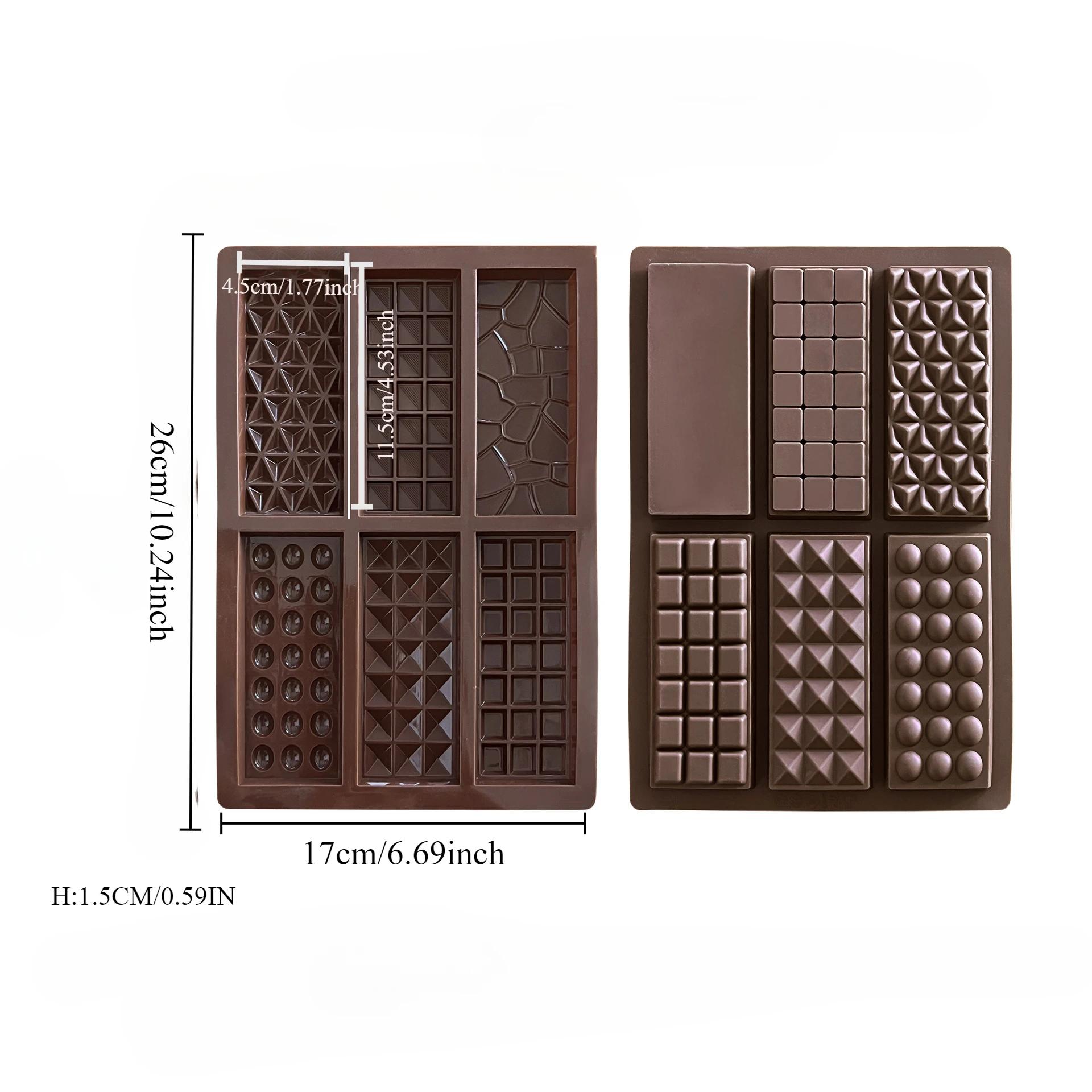 

Формы для шоколадных батончиков, силиконовые формы для шоколадных батончиков, распадающиеся на части, восковые плавкие формы, легко снимаемые, прямоугольные, прочные, для белка и энергии, подарок ручной работы