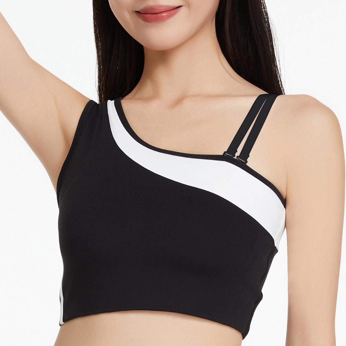 

Весенний лоскутный танк с открытыми плечами и спортивный комплект с высокой талией и эффектом пуш-ап Small