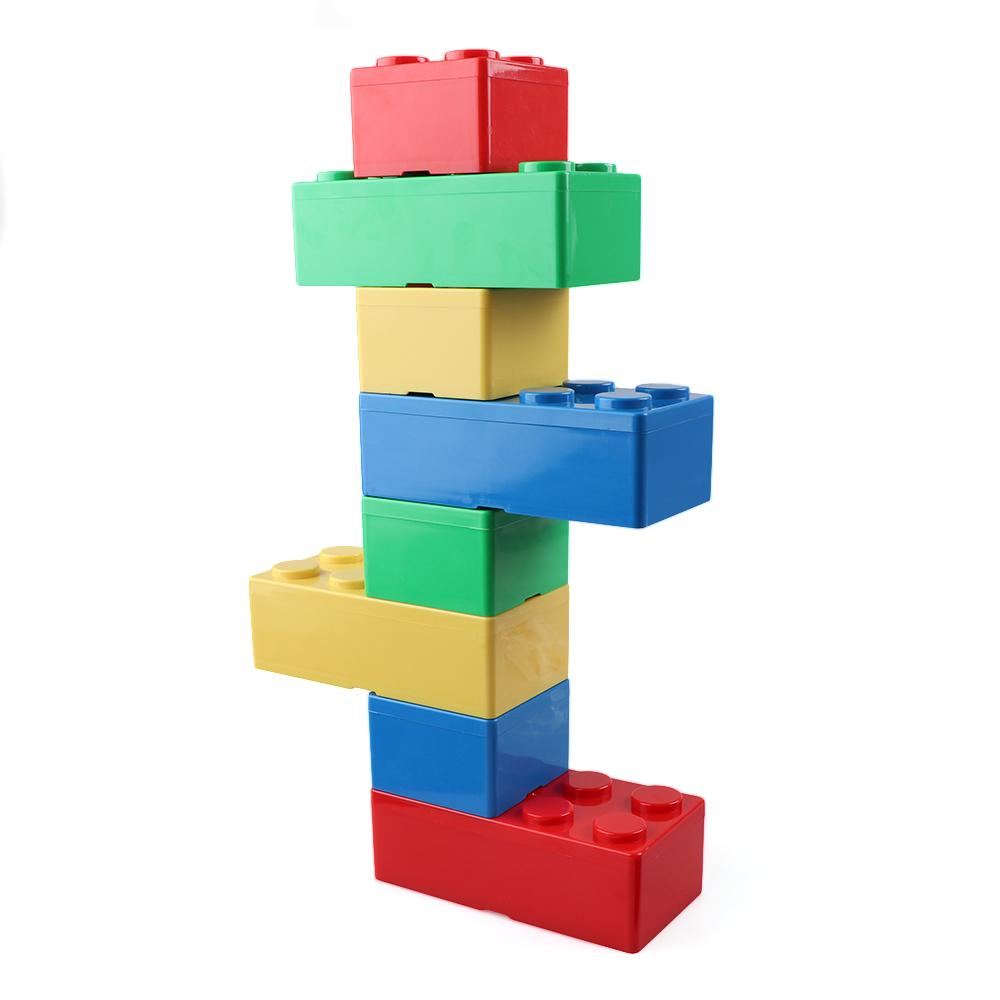 Hot Organizer Office Storage Box Plastic Building Block Shapes Desktop Container