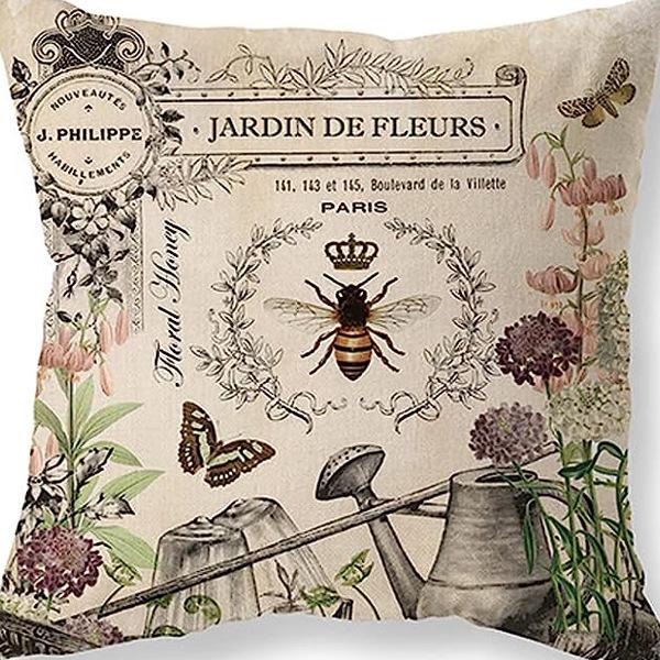 American Retro Printed Linen Pillowcase Living Room Sofa Office Pillow Car Cushion Cover
