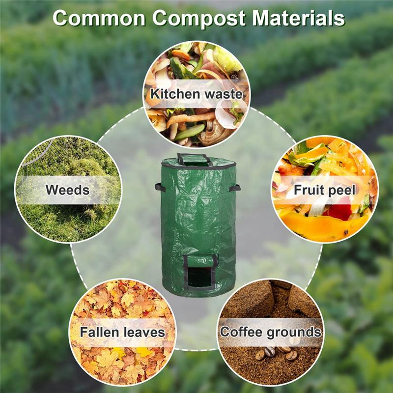 AD23-1 Pcs Composter Composter Outdoor Compost Bin Bag Fermentation Sealable Compost Bucket Garden Leaf Waste Compost Bag