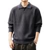 Men's Winter Heavyweight Henley Collar Retro Knit Sweater