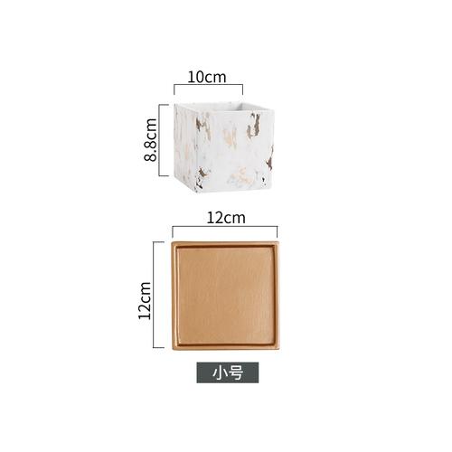 

Дом Сад Цветочный горшок Растение Суккулент Горшечный Квадратный Мраморный Керамический Цветочный горшок с Подставкой Настольные Предметы интерьера Домашние Аксессуары Новый