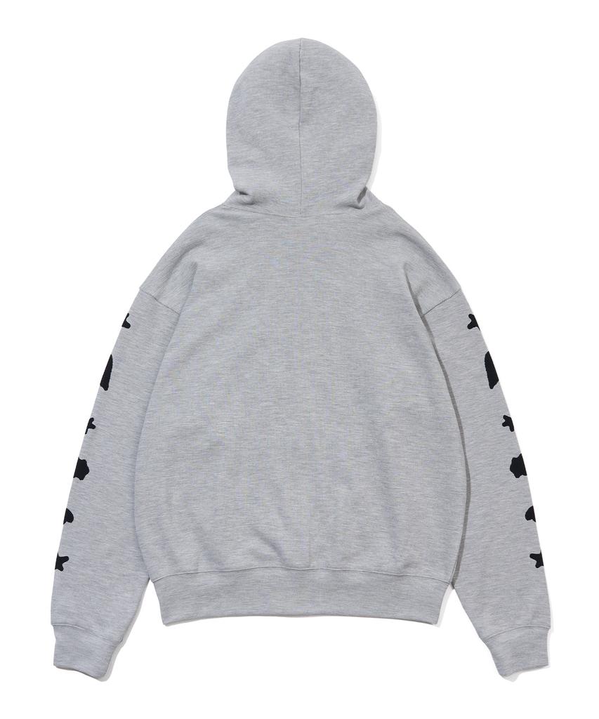 Youhee [3Colors] Graphic Waffle Hood Zip-Up