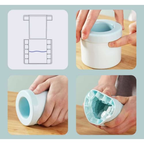 Silicone Ice Bucket Mold, 3D Cylindrical Ice Tray, Holds 60 or 40 1.3cm Ice Cubes, with Airtight Lid, Easy To Remove, Stress-Free, Small, Divided Ice,