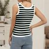 Women's Ribbed Vest Sleeveless Striped Knit U Neck Shirt Summer Casual Tank Top