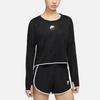 Nike Air Reflective Logo Running Long Sleeve T-Shirt Women Tops Black CJ1883-010