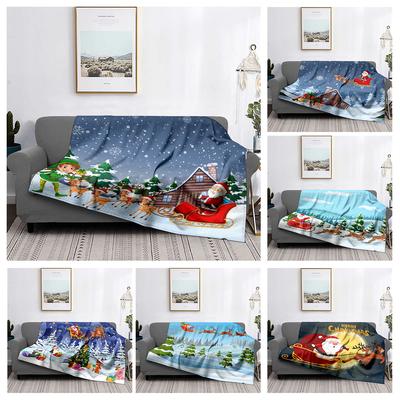 Home Decoration Plush Throw Sofa Blanket Bedspread Bed Fluffy Soft Blankets Decor Plaid Modern Halloween Merry Christmas Winter