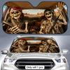 Skull Brothers Sun Visor Portable Car Windshield Sun Shade UV Protection and Heat Insulation for Front Window