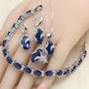 Oval Royal Blue Semi-Precious Women Color Jewelry Sets With Bracelet Necklace Pendant Earrings Ring Birthday Gift