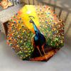1 PC Automatic Folding Umbrella - Peacock Pattern, Portable & Foldable Design with 8 Ribs, Christmas Birthday Gifts
