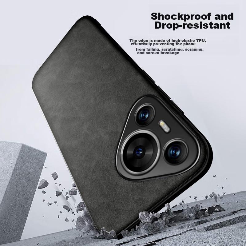 Phone Case for Huawei Pura70, Protective Cover for Huawei Pura70, Skin-Like New Matte Lens Full Protection Silicone Simple Design - Black