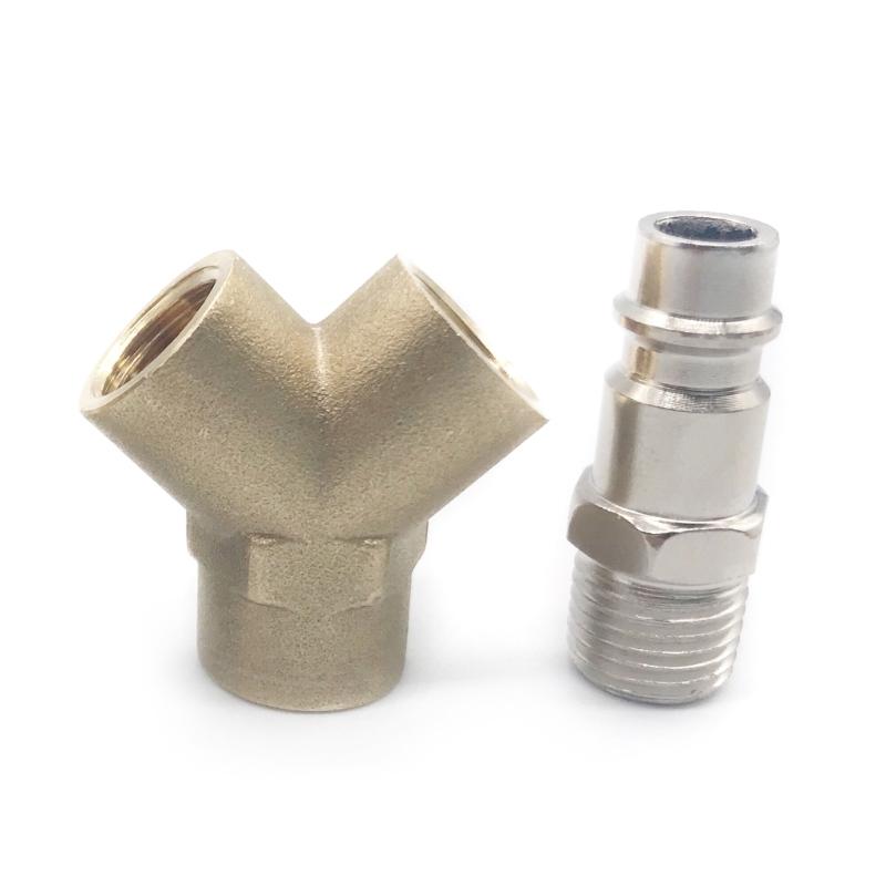 Compressed Air Distributor with Two Compressed Air Couplings 1/4 Inch Thread