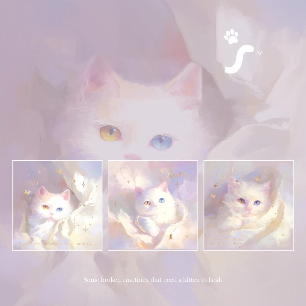 

60 шт./набор Мечтательные заметки от руки на кошачью тематику Универсальный декор для дневника Школьные принадлежности Канцелярские товары 4