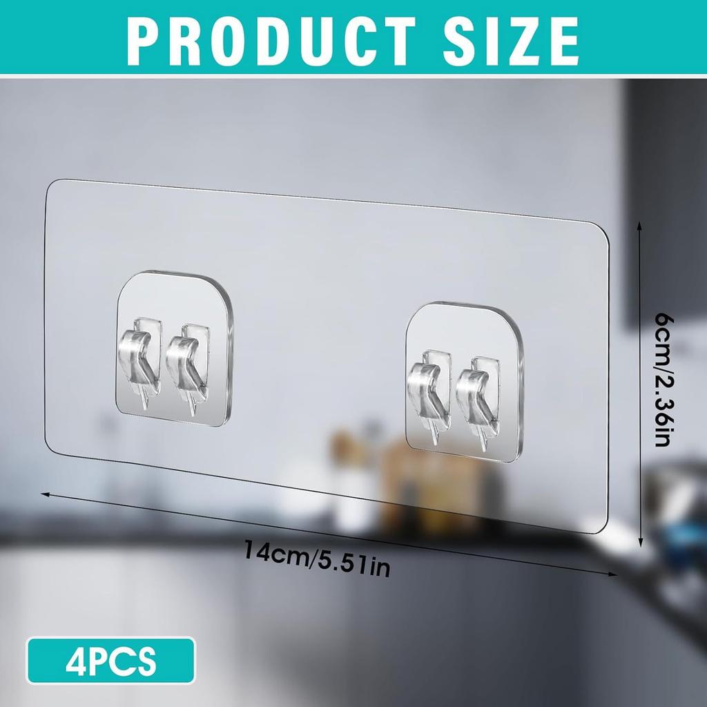 Invisible Adhesive Wall Hooks Heavy Duty Stick On No Residue Removable For Lightweight Storage In Dorm Room Study Area