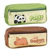 Canvas Pen Bag Panda/Capybara Pencil Case Cute Stationery Organizer  for Students