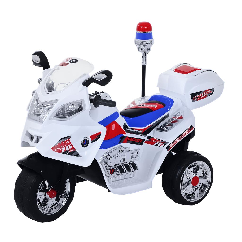 Electric Motorcycle for Children from 3-5 Years Electric Toy Moped 3 Wheels with Music, Speed 3KM/h, Lights 112×51×72.5cm