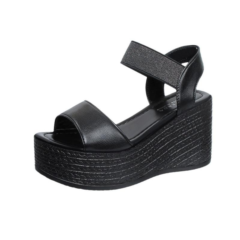 Fashion Women's Wedge Heel Open Toe Sandals Platform Thick Soled High-heeled Banquet Women's Casual Outdoor Comfortable Beach Sandals