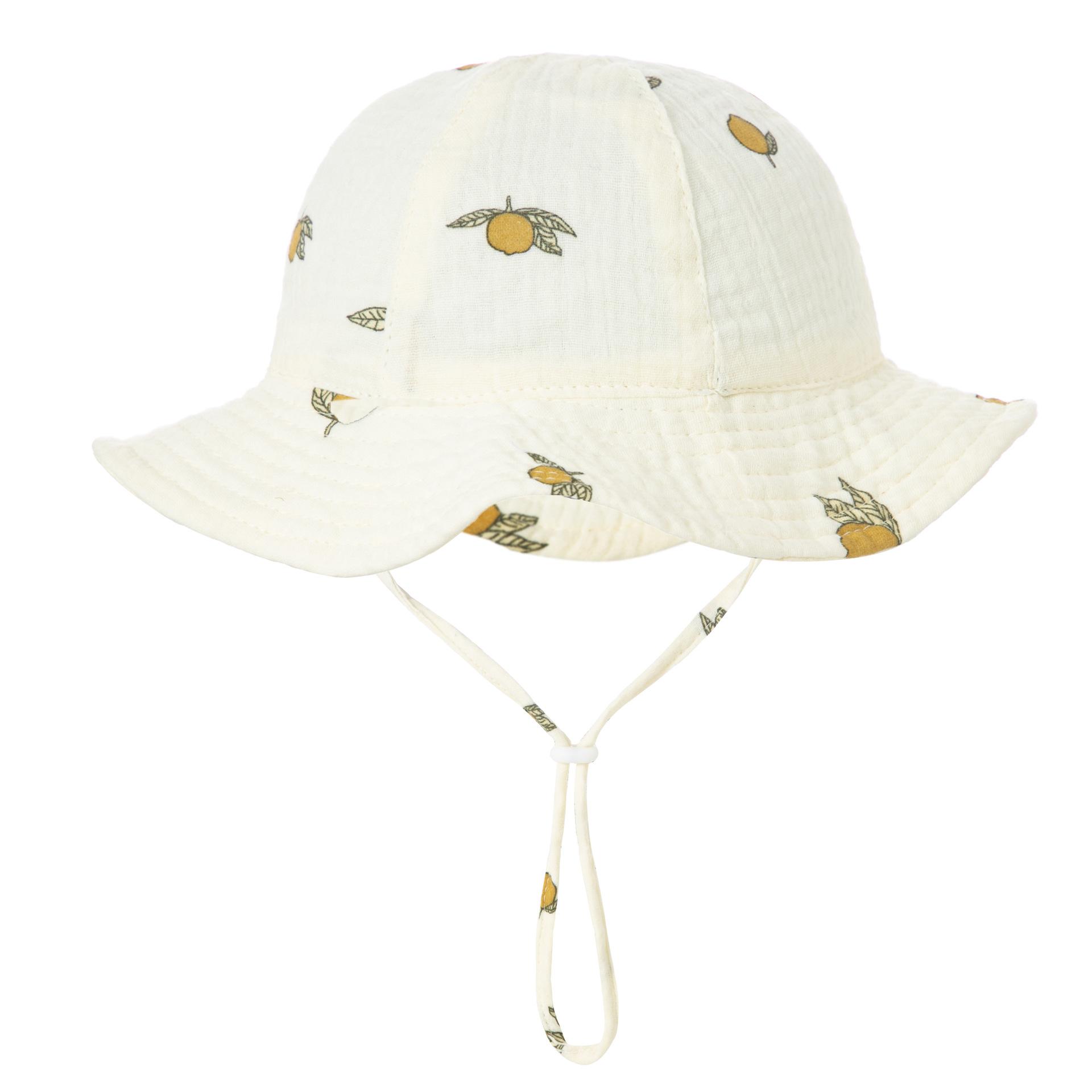 

Baby Cotton Bucket Hat New Children Sunscreen Outdoor Caps Boys Girls Print Panama Hat Unisex Beach Fishing Hat For 3-12 Months лимон