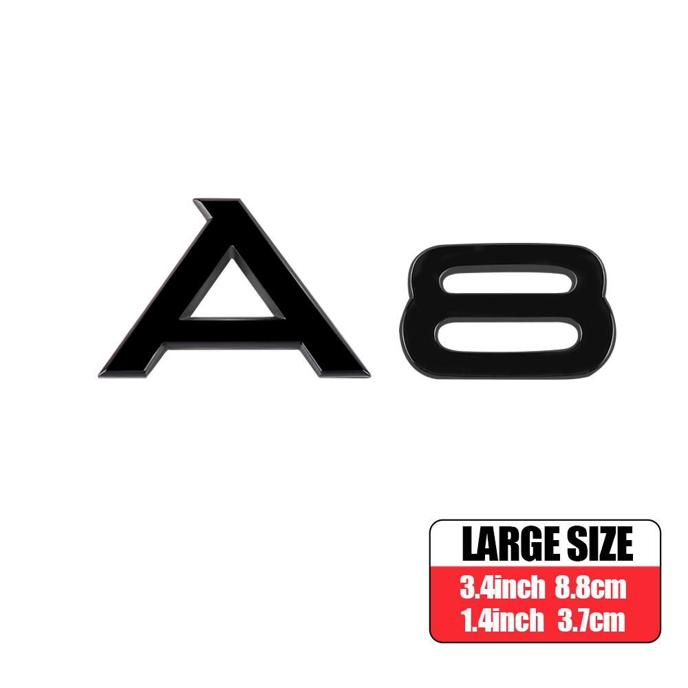 3D ABS Letters Emblem for Audi A3 A4 A5 A6 A7 A8 Q2 Q3 Q5 Q7 A4L A6L A8L Car Rear Trunk Badge Tail Logo Decoration Sticker Decal