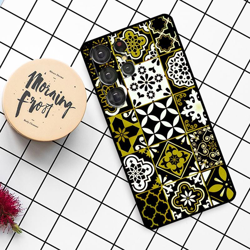 Moroccan Mosai Tile Pattern Case For Samsung Galaxy S23 S21 Ultra S22 S20 FE S8 S9 S10 Note 10 Plus Note 20 Ultra Cover