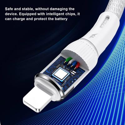 Cable de datos 3 en 1 de 100 W, carga rápida, protección de batería máxima de 6 A, cable de carga eficiente tipo C/micro USB/8 pines