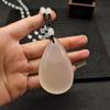 Sunlight Uv Color Change Necklace Water Drop Pendent Necklace For Women Unisex Lucky Long Pendant Sweater Chain Ornaments