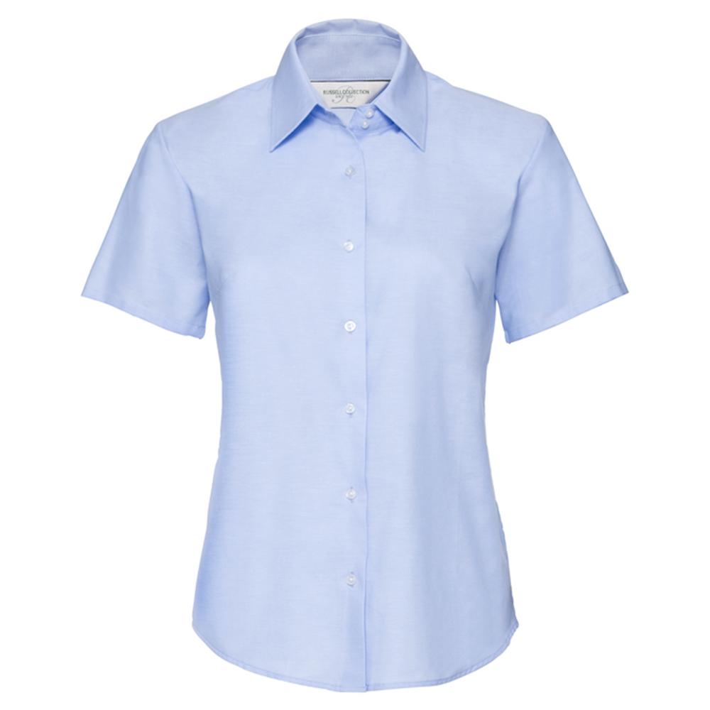 Russell Collection Womens/Ladies Classic Oxford Short-Sleeved Shirt