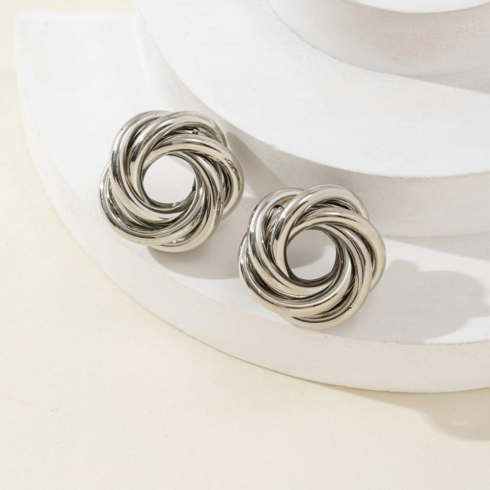 Light Luxury Irregular Earrings Fashion Jewelry Ladies Ear Studs Simple Metal Round Earrings  Party