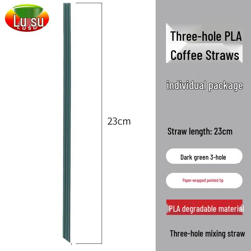LuSu Disposable 3-Hole Hot Drink Coffee Stirring Straws