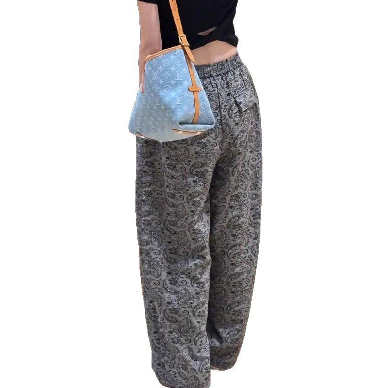 Women's Retro Paisley High-Waist Wide-Leg Pants - 2025 Summer Style