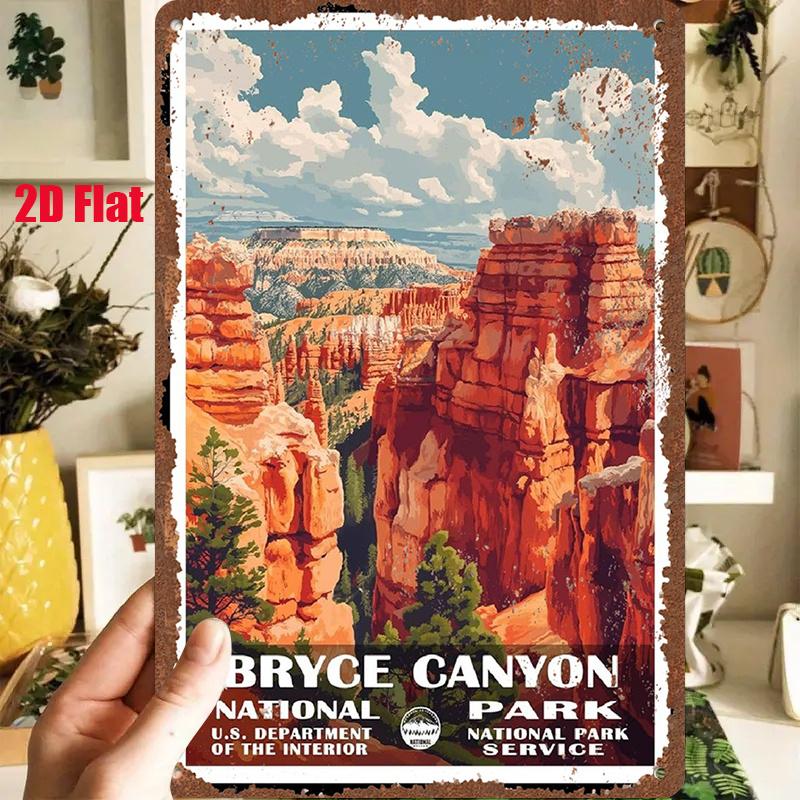 D Flat pc DFlat Metal Sign Retro Tin Painting Bryce Canyon National Park X InchesX Cm Showcasing Magnificent R