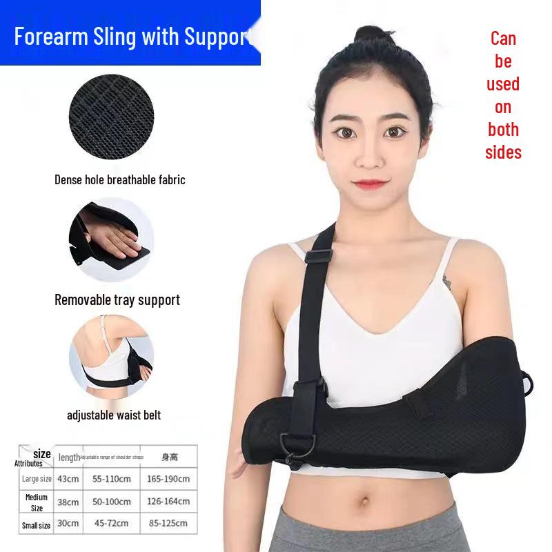 Breathable Forearm Sling: Elbow, Shoulder, Wrist Support with Fixation Strap for Adults