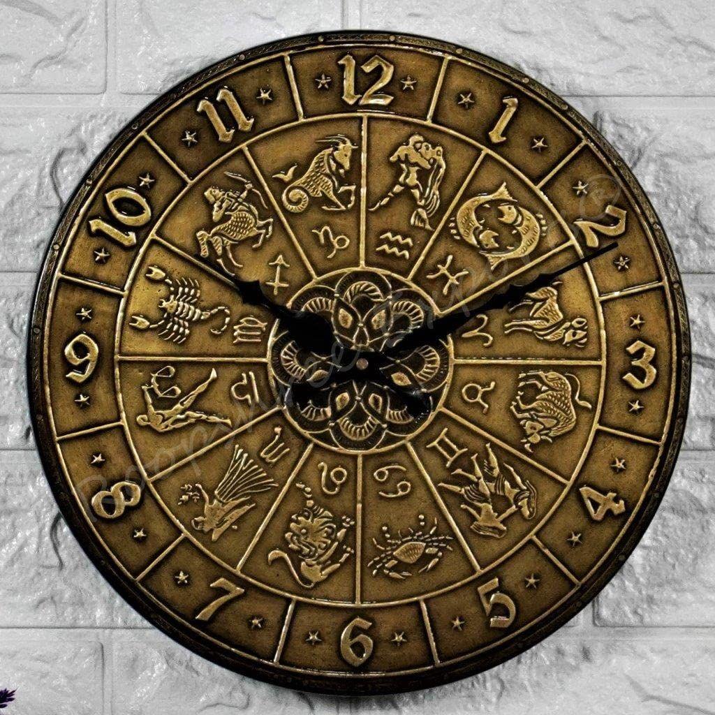 Vintage Clock Brass Handcrafted Wooden Wall Clock