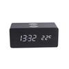 Wireless LED Wood Clock: Digital Alarm with Thermometer, Calendar & Charging Function