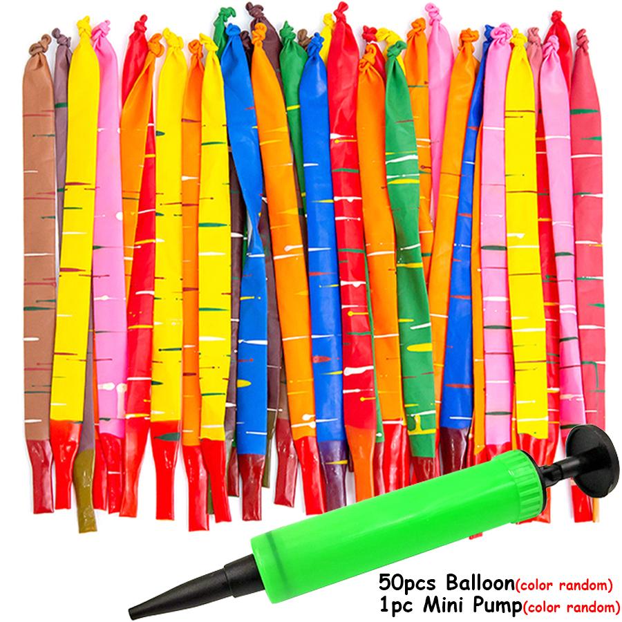 

50/100pcs Flying Rocket Balloon & Mini Pump Inflatable Colorful Strip Flying Air Balloons Outdoor Lawn Creative Launch Games Other