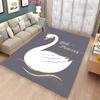 3D Printing Cute Swan Large Area Carpet for Living Room Cartoon Children's Bedroom Sofa Doormat Kitchen Floor Rug Anti-slip Mat