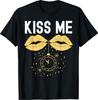 Funny Blow Me Kiss Me Happy New Year Couple Matching T-Shirt V2
