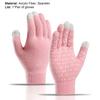 Limei 1 Pair Winter Warm Touchscreen Gloves for Men and Women Fleece Lined Knit Anti Slip Spandex Glove