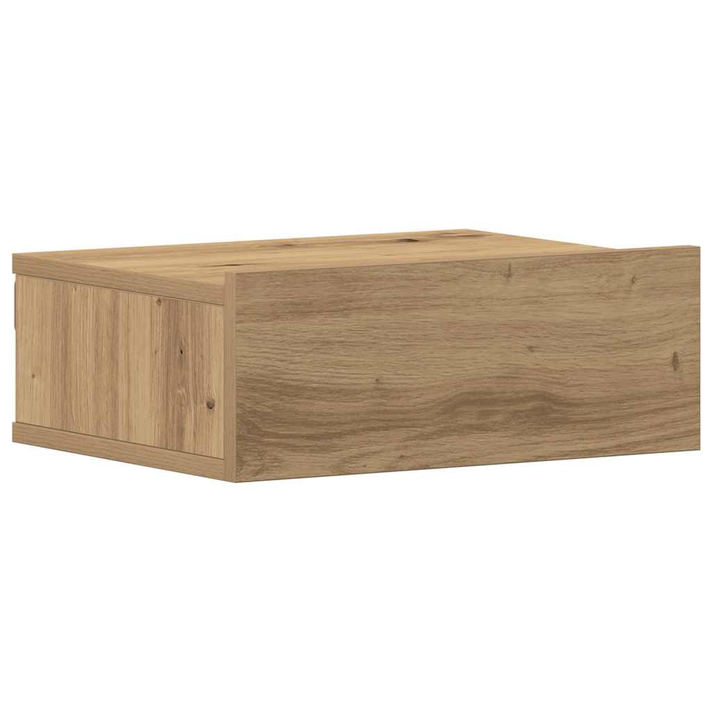 Pływająca Szafka Nocna Artisan Oak 40X32X15 Cm Drewno Klejone